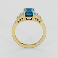 2.93 Ct. Greenish Blue Sapphire Ring, 10K Yellow Gold 3