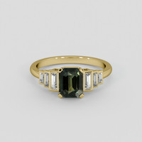 1.84 Ct. Bluish Green Sapphire Ring, 10K Yellow Gold 1