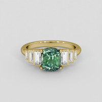 2.44 Ct. Bluish Green Sapphire Ring, 10K Yellow Gold 1