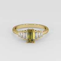 1.27 Ct. Greenish Yellow Sapphire Ring, 14K Yellow Gold 1