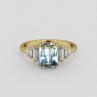 3.01 Ct. Bi Color Sapphire Ring, 14K Yellow Gold 1
