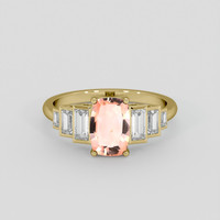 1.79 Ct. Padparadscha Sapphire Ring, 14K Yellow Gold 1