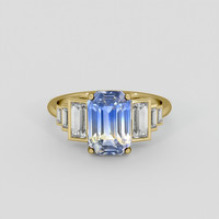 5.00 Ct. Bi Color Sapphire Ring, 14K Yellow Gold 1