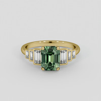 2.27 Ct. Green Sapphire Ring, 14K Yellow Gold 1
