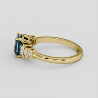1.55 Ct. Greenish Blue Sapphire Ring, 14K Yellow Gold 4