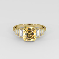 2.62 Ct. Peach Sapphire Ring, 14K Yellow Gold 1