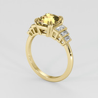 2.62 Ct. Peach Sapphire Ring, 14K Yellow Gold 2
