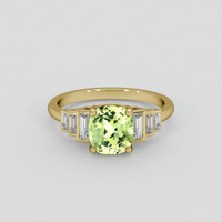 2.03 Ct. Yellowish Green Sapphire Ring, 14K Yellow Gold 1