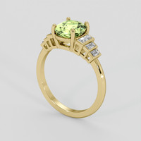 2.03 Ct. Yellowish Green Sapphire Ring, 14K Yellow Gold 2