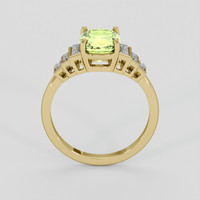 2.03 Ct. Yellowish Green Sapphire Ring, 14K Yellow Gold 3