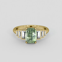 2.89 Ct. Bluish Green Sapphire Ring, 14K Yellow Gold 1