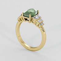 2.89 Ct. Bluish Green Sapphire Ring, 14K Yellow Gold 2