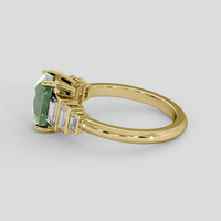 2.89 Ct. Bluish Green Sapphire Ring, 14K Yellow Gold 4