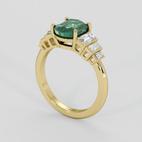 2.44 Ct. Bluish Green Sapphire Ring, 14K Yellow Gold 2