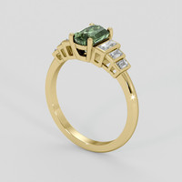 1.37 Ct. Green Sapphire Ring, 14K Yellow Gold 2