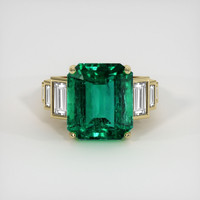 10.48 Ct. Emerald Ring, 18K Yellow Gold 1