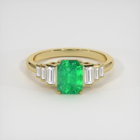1.54 Ct. Emerald Ring, 18K Yellow Gold 1