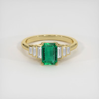 1.05 Ct. Emerald Ring, 18K Yellow Gold 1