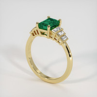 1.05 Ct. Emerald Ring, 18K Yellow Gold 2