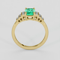 0.91 Ct. Emerald Ring, 18K Yellow Gold 3