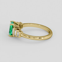 0.91 Ct. Emerald Ring, 18K Yellow Gold 4