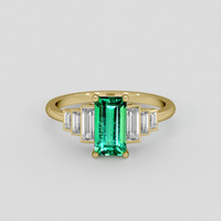 1.18 Ct. Emerald Ring, 18K Yellow Gold 1