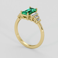 1.18 Ct. Emerald Ring, 18K Yellow Gold 2