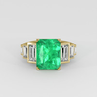 3.92 Ct. Emerald Ring, 18K Yellow Gold 1