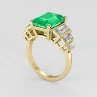 3.92 Ct. Emerald Ring, 18K Yellow Gold 2