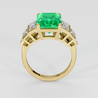 3.92 Ct. Emerald Ring, 18K Yellow Gold 3