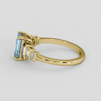 1.30 Ct. Blue Aquamarine Ring, 18K Yellow Gold 4