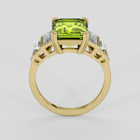 4.27 Ct. Yellowish Green Peridot Ring, 18K Yellow Gold 3