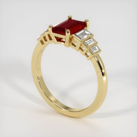 1.04 Ct. Ruby Ring, 18K Yellow Gold 2