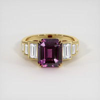 5.38 Ct. Pinkish Purple Sapphire Ring, 18K Yellow Gold 1