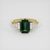 3.41 Ct. Bluish Green Sapphire Ring, 18K Yellow Gold 1