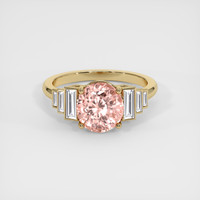 3.59 Ct. Padparadscha Sapphire Ring, 18K Yellow Gold 1
