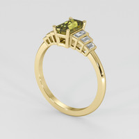 1.27 Ct. Greenish Yellow Sapphire Ring, 18K Yellow Gold 2