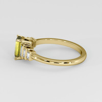 1.27 Ct. Greenish Yellow Sapphire Ring, 18K Yellow Gold 4