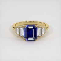 3.05 Ct. Blue Sapphire Ring, 18K Yellow Gold 1