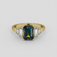 2.51 Ct. Bi Color / Parti Sapphire Ring, 18K Yellow Gold 1