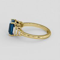 2.93 Ct. Greenish Blue Sapphire Ring, 18K Yellow Gold 4
