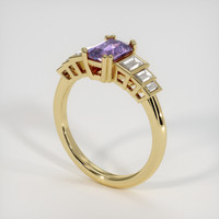 1.14 Ct. Purple Sapphire Ring, 18K Yellow Gold 2