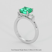 1.89 Ct. Emerald Ring, Platinum 950 2