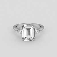 4.00 Ct. White Zircon Ring, Platinum 950 1