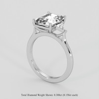 4.00 Ct. White Zircon Ring, 18K White Gold 2