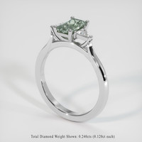 1.11 Ct. Sapphire Ring, 18K White Gold 2