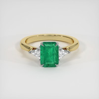 1.61 Ct. Emerald Ring, 18K White & Yellow 1