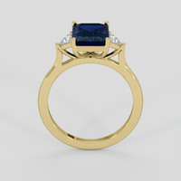 3.52 Ct. Blue Sapphire Ring, 14K Yellow Gold 3