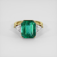 8.16 Ct. Emerald Ring, 18K Yellow Gold 1