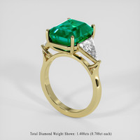 8.16 Ct. Emerald Ring, 18K Yellow Gold 2